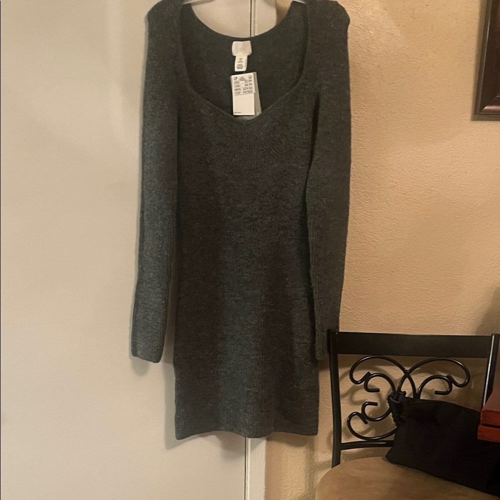 H&M Charcoal Long Sleeve Dress